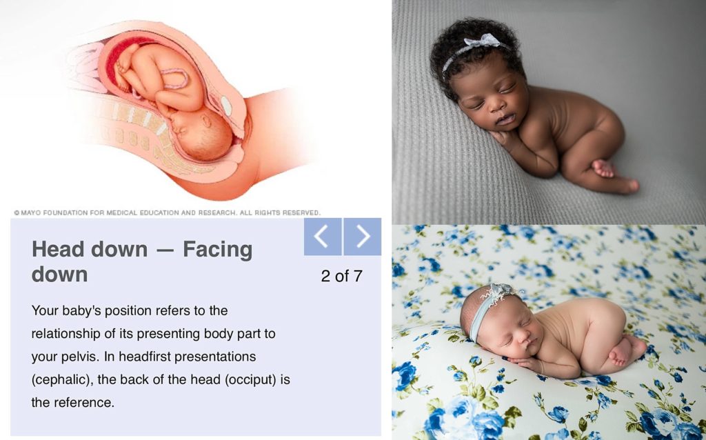 Newborn photography posing comparison