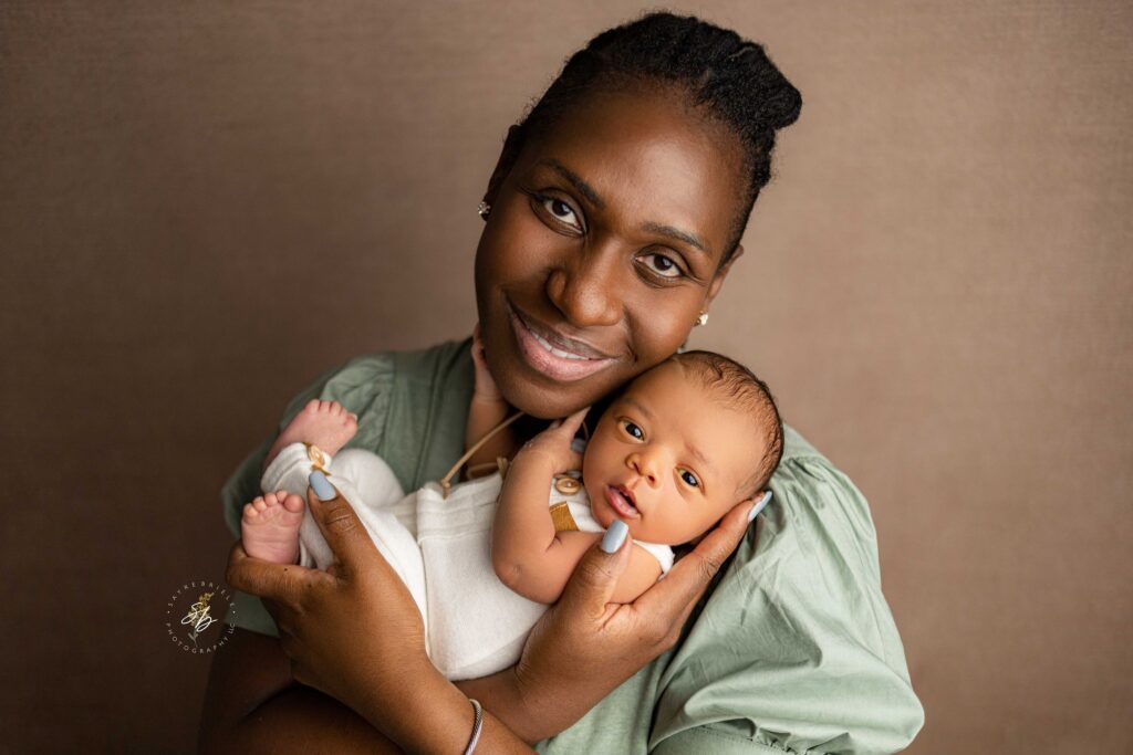 what to wear to your newborn photography session | muted green blouse